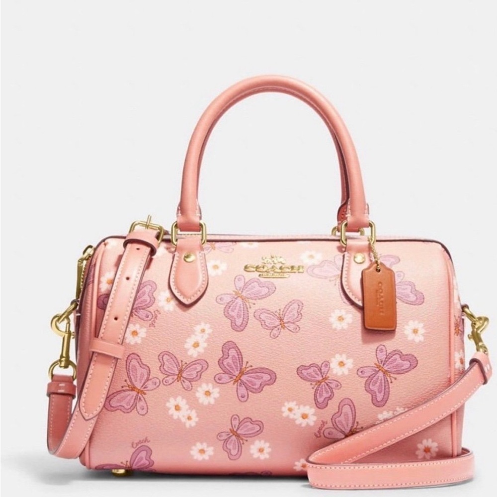 NEW Rowan COACH Satchel With Lovely. Butterfly Print